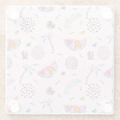 Tropisch roze Memphis Style Pattern Glazen Onderzetter (Achterkant)