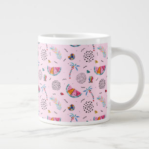 Tropisch roze Memphis Style Pattern Grote Koffiekop