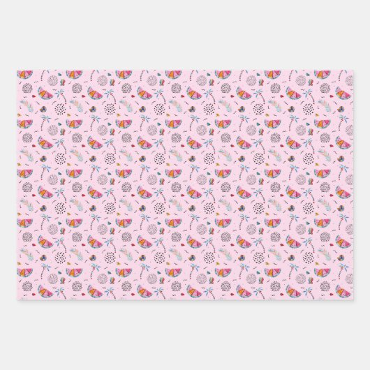 Tropisch roze Memphis Style Pattern Inpakpapier Vel (Voorkant 2)