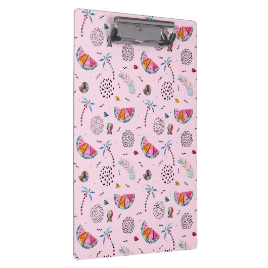 Tropisch roze Memphis Style Pattern Klembord (Rechts)