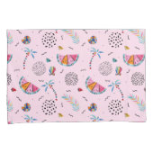 Tropisch roze Memphis Style Pattern Kussensloop (Voorkant-Rechts)