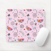 Tropisch roze Memphis Style Pattern Muismat (Met muis)