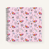 Tropisch roze Memphis Style Pattern Notitieboek (Voorkant)