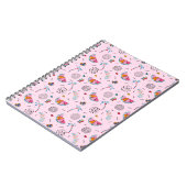 Tropisch roze Memphis Style Pattern Notitieboek (Linkerzijde)