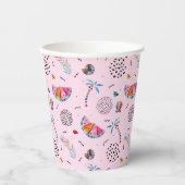 Tropisch roze Memphis Style Pattern Papieren Bekers (Voorkant)