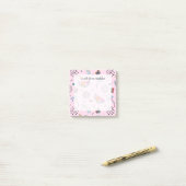 Tropisch roze Memphis Style Pattern Post-it® Notes (Op bureau)