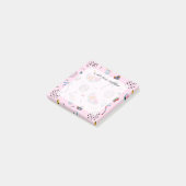 Tropisch roze Memphis Style Pattern Post-it® Notes (Schuin)