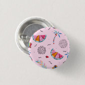 Tropisch roze Memphis Style Pattern Ronde Button 3,2 Cm (Voorkant /achterkant)