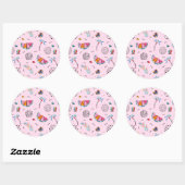 Tropisch roze Memphis Style Pattern Ronde Sticker (Vel)