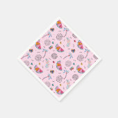 Tropisch roze Memphis Style Pattern Servet (Hoek)
