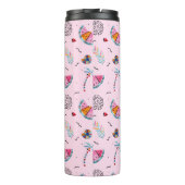 Tropisch roze Memphis Style Pattern Thermosbeker (Achterkant)