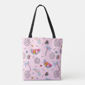 Tropisch roze Memphis Style Pattern Tote Bag (Achterkant)