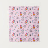 Tropisch roze Memphis Style Pattern Wandkleed (Voorkant)