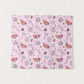 Tropisch roze Memphis Style Pattern Wandkleed (Voorkant (horizontaal))