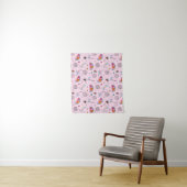 Tropisch roze Memphis Style Pattern Wandkleed (In situ)