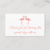 Tropisch Roze Menu Flamingo Strand Zomer Bruiloft Plaatskaartje (Voorkant)