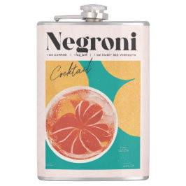 Tropisch roze negroni Cocktail Retro Heupfles