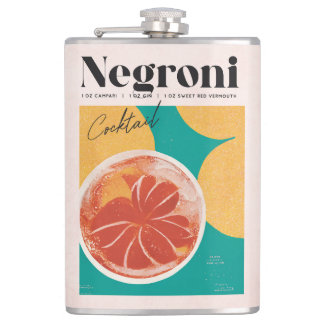 Tropisch roze negroni Cocktail Retro Heupfles