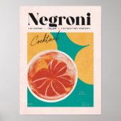 Tropisch roze negroni Cocktail Retro Poster (Voorkant)