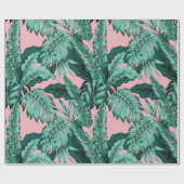 Tropisch roze ompakpapier cadeaupapier (Vlak)