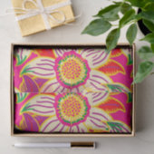 Tropisch roze Oranje handtekeningen patroon Tissuepapier (Geschenk)