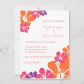 Tropisch Roze Oranje Paarse Hibiscus Bruiloft Kaart (Voorkant)