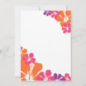 Tropisch Roze Oranje Paarse Hibiscus Bruiloft Kaart (Achterkant)