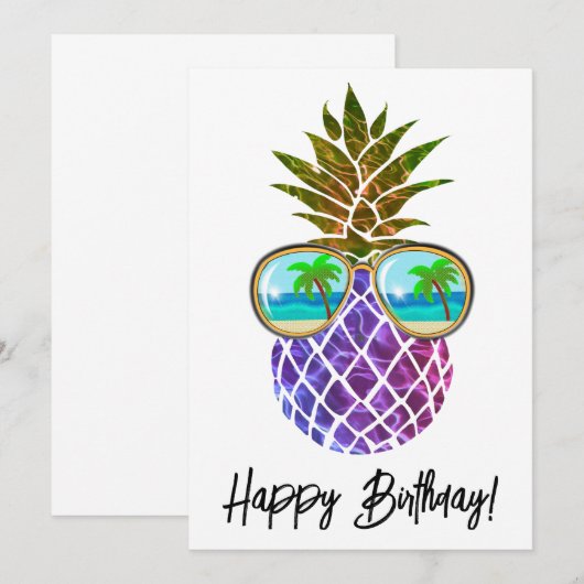 Tropisch roze paarse ananas (Voorkant / Achterkant)