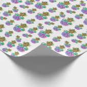 Tropisch roze paarse ananas cadeaupapier (Hoek)