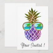 Tropisch roze paarse ananas kaart (Voorkant / Achterkant)