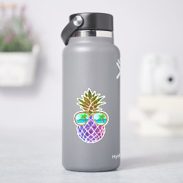 Tropisch roze paarse ananas sticker