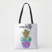 Tropisch roze paarse ananas tote bag (Voorkant)