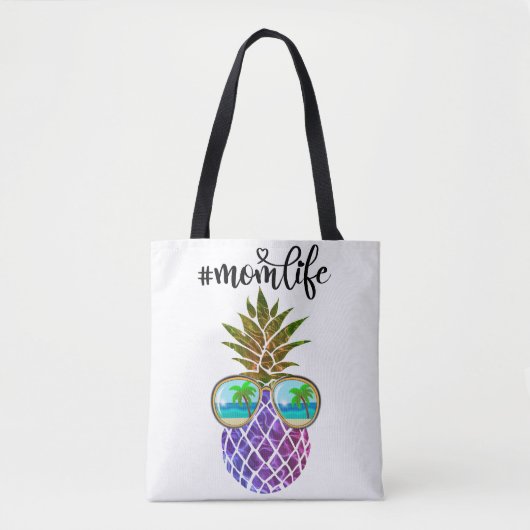 Tropisch roze paarse ananas tote bag (Voorkant)
