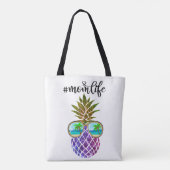 Tropisch roze paarse ananas tote bag (Achterkant)