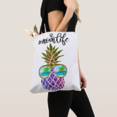 Tropisch roze paarse ananas tote bag (Dichtbij)