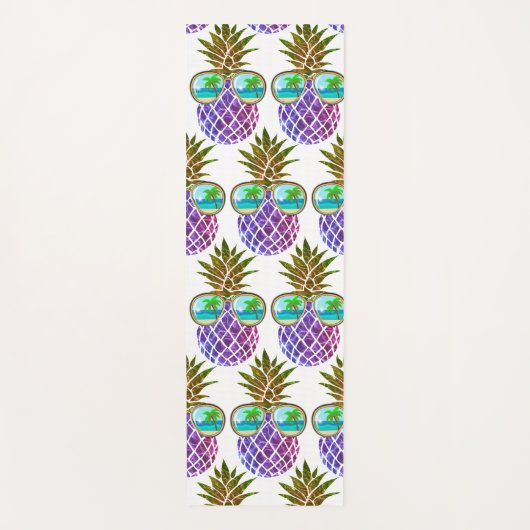 Tropisch roze paarse ananas yogamat (Voorkant)