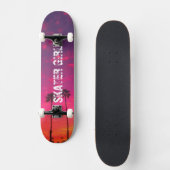 Tropisch roze Paarse strand - Zonnesetnaam Persoonlijk Skateboard (Voorkant)