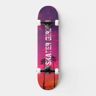 Tropisch roze Paarse strand - Zonnesetnaam Persoonlijk Skateboard