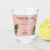 Tropisch Roze Palm Springs Verloofdengroep-feestje Shot Glas (Voorkant)