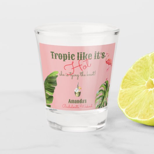 Tropisch Roze Palm Springs Verloofdengroep-feestje Shot Glas