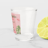 Tropisch roze Palm Springs vrijgezellenfeest Shot Glas (Rechts)