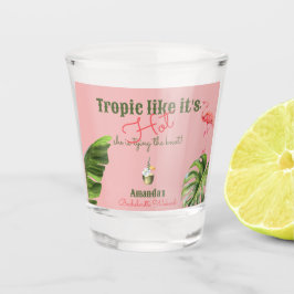 Tropisch roze Palm Springs vrijgezellenfeest Shot Glas