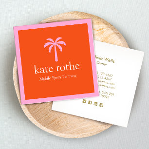Tropisch roze palmboom mobiele sproeier tanning ca contactkaartje