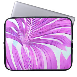 Tropisch roze palmboom verlaat patroon laptop sleeve
