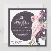 Tropisch roze papegaai 60e verjaardag kaart (Voorkant)