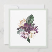 Tropisch roze papegaai en Sage Floral 50e verjaard Kaart (Achterkant)