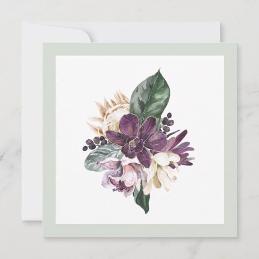 Tropisch roze papegaai en Sage Floral 60e verjaard Kaart (Achterkant)