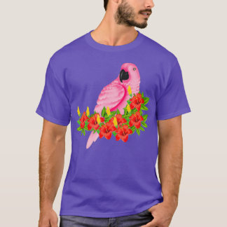 Tropisch roze papegaaien t-shirt
