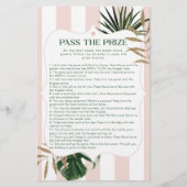 Tropisch roze pas de prijs vrijgezellenfeest spel (Voorkant)