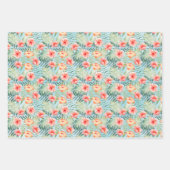 Tropisch roze peach Hibiscus Floral   Inpakpapier Vel (Voorkant 3)